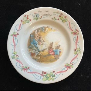 Beatrix Potter “For Your Christening”7” Plate Rare , By Wedgwood